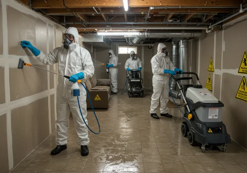 Basement Moisture Removal and Structural Drying process in Norton Shores, MI